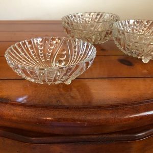 Vintage Pressed Glass Hobnail & Swirl Bowls
